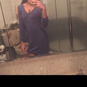 long sleeve relaxed fit blue dress